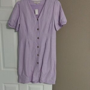 Lavender Button-Up Dress